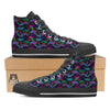 Abstract Graffiti Emoji Print Pattern Black High Top Shoes-grizzshop