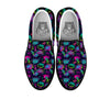 Abstract Graffiti Emoji Print Pattern Black Slip On Shoes-grizzshop