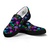 Abstract Graffiti Emoji Print Pattern Black Slip On Shoes-grizzshop