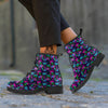 Abstract Graffiti Emoji Print Pattern Leather Boots-grizzshop