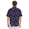 Abstract Graffiti Emoji Print Pattern Men's Short Sleeve Shirts-grizzshop