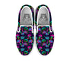 Abstract Graffiti Emoji Print Pattern White Slip On Shoes-grizzshop