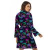 Abstract Graffiti Emoji Print Pattern Women's Robe-grizzshop