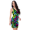 Abstract Graffiti Geometric Bodycon Dress-grizzshop