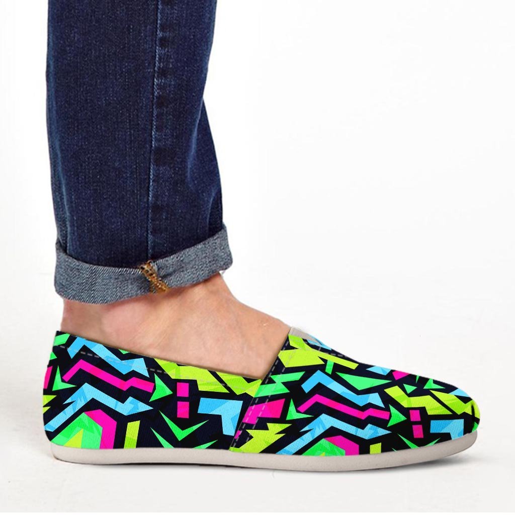 Abstract Graffiti Geometric Canvas Shoes-grizzshop