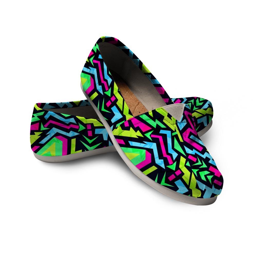 Abstract Graffiti Geometric Canvas Shoes-grizzshop