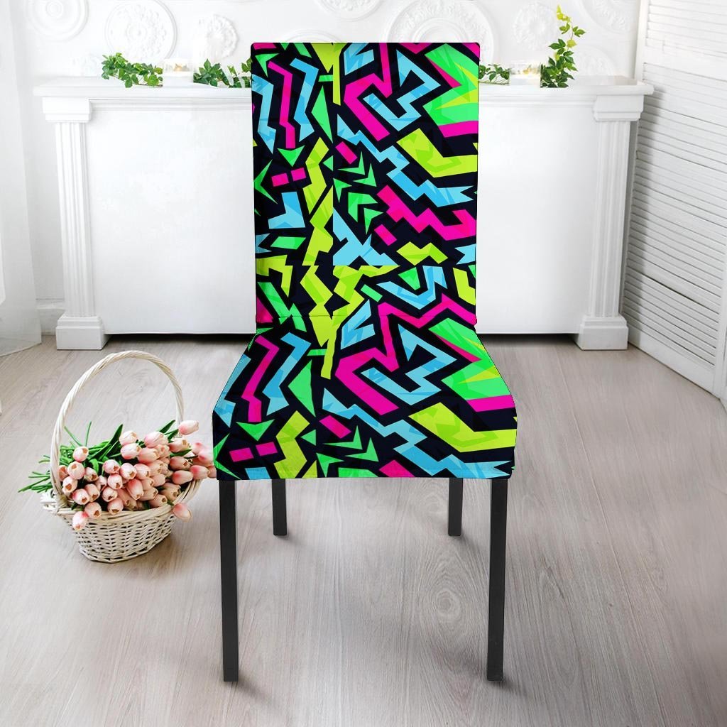 Abstract Graffiti Geometric Chair Cover-grizzshop