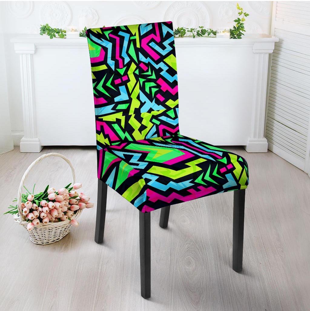 Abstract Graffiti Geometric Chair Cover-grizzshop