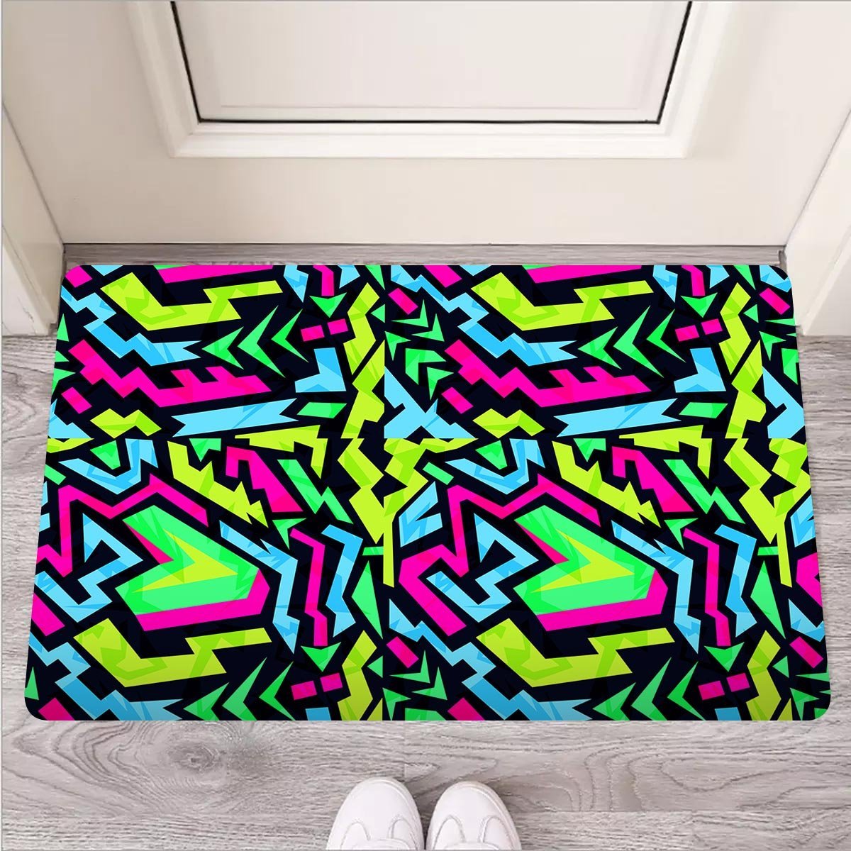 Abstract Graffiti Geometric Door Mat-grizzshop