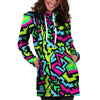 Abstract Graffiti Geometric Hoodie Dress-grizzshop