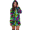 Abstract Graffiti Geometric Hoodie Dress-grizzshop