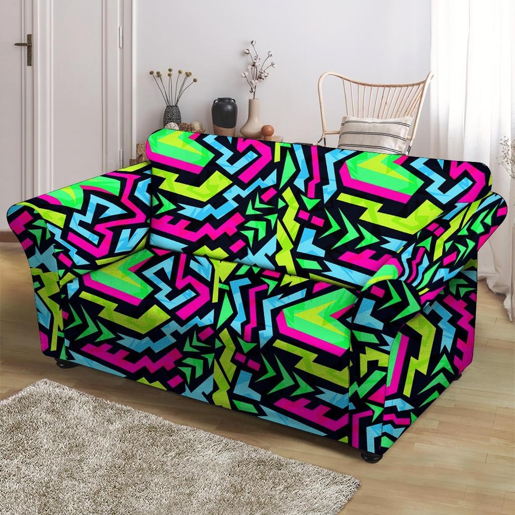 Abstract Graffiti Geometric Loveseat Cover-grizzshop