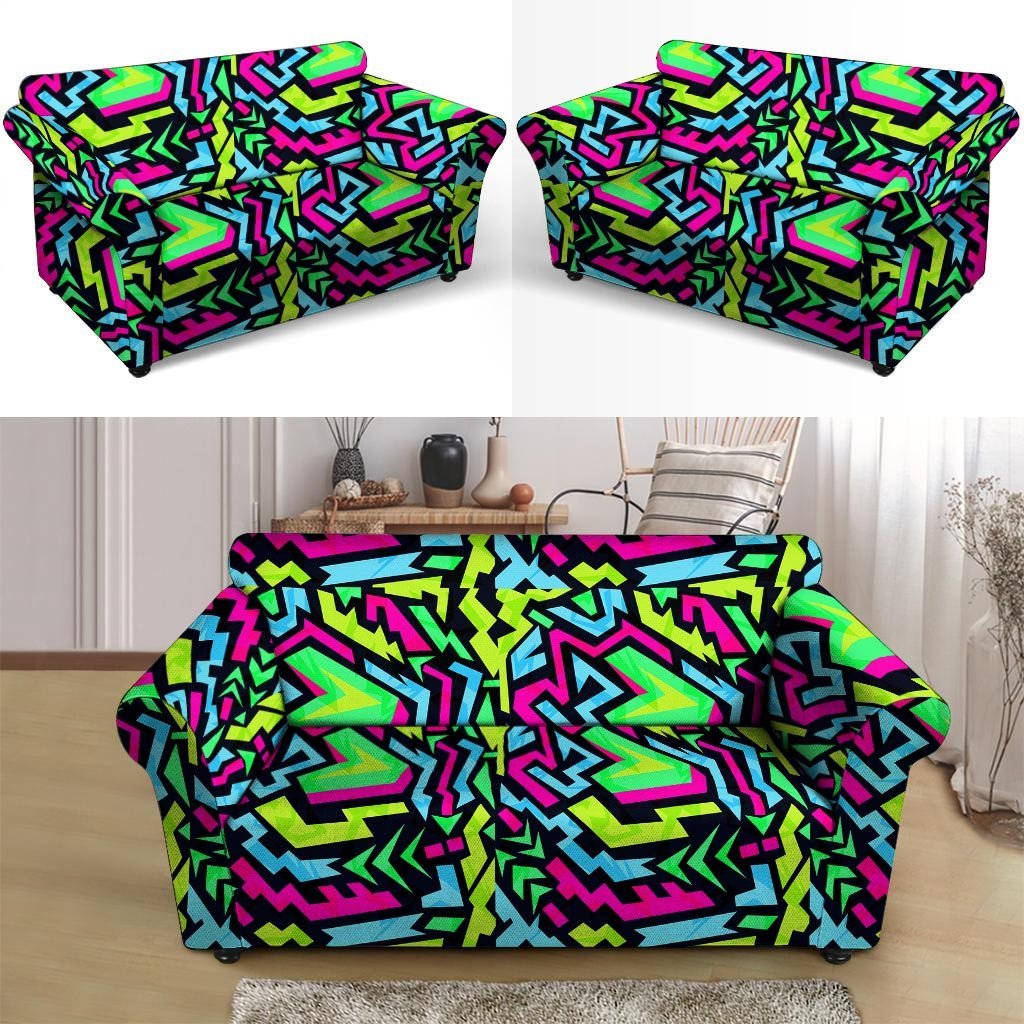 Abstract Graffiti Geometric Loveseat Cover-grizzshop