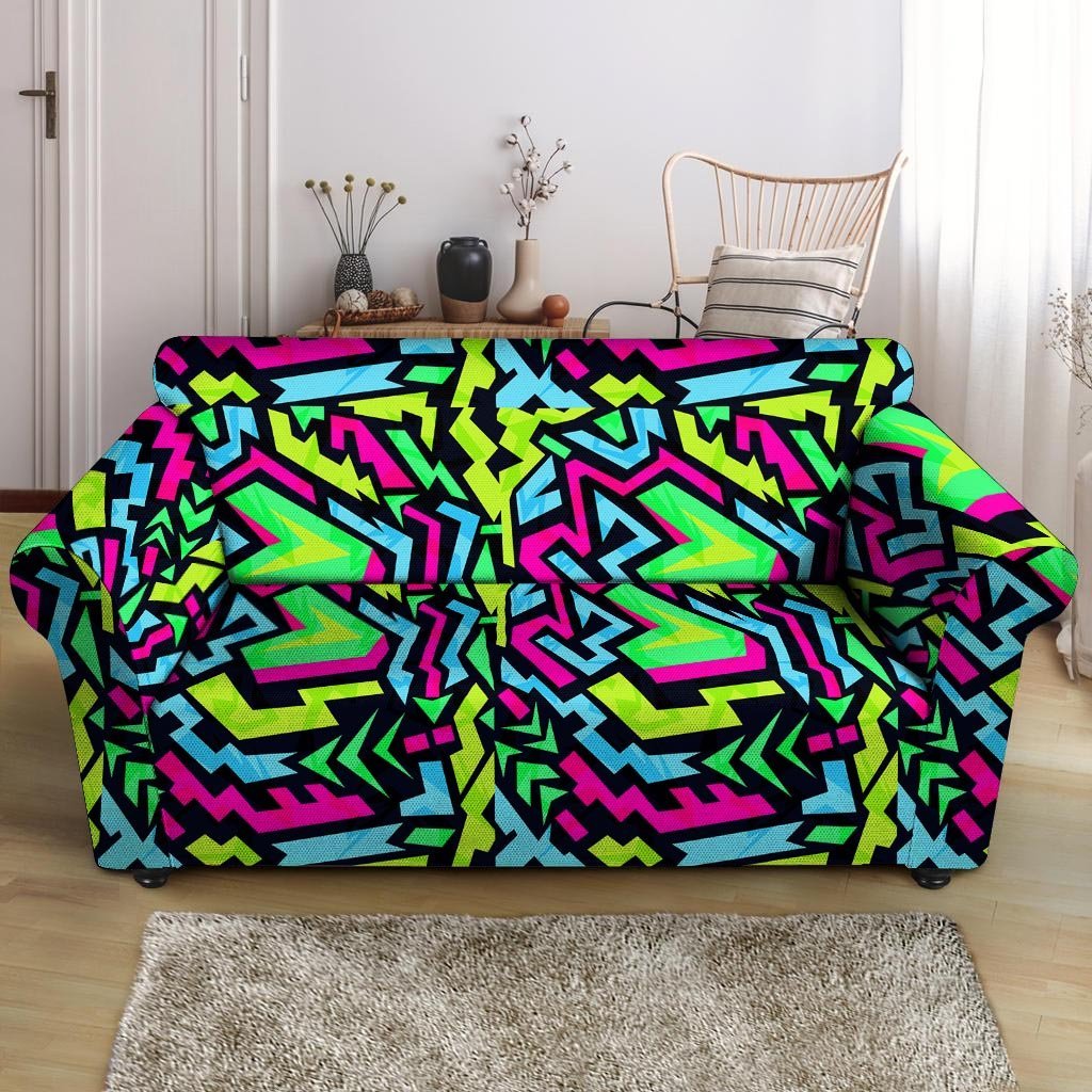 Abstract Graffiti Geometric Loveseat Cover-grizzshop