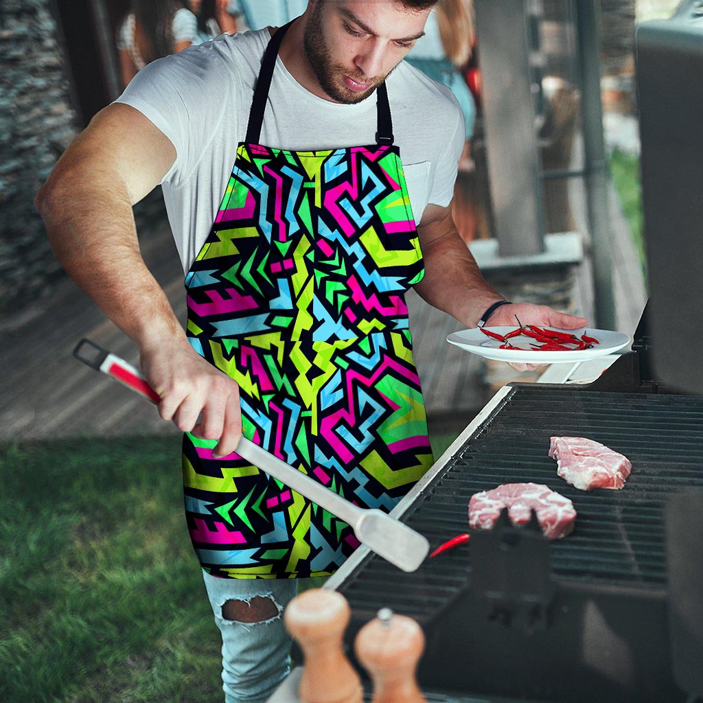 Abstract Graffiti Geometric Men's Apron-grizzshop