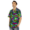 Abstract Graffiti Geometric Men’s Hawaiian Shirt-grizzshop