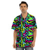 Abstract Graffiti Geometric Men’s Hawaiian Shirt-grizzshop