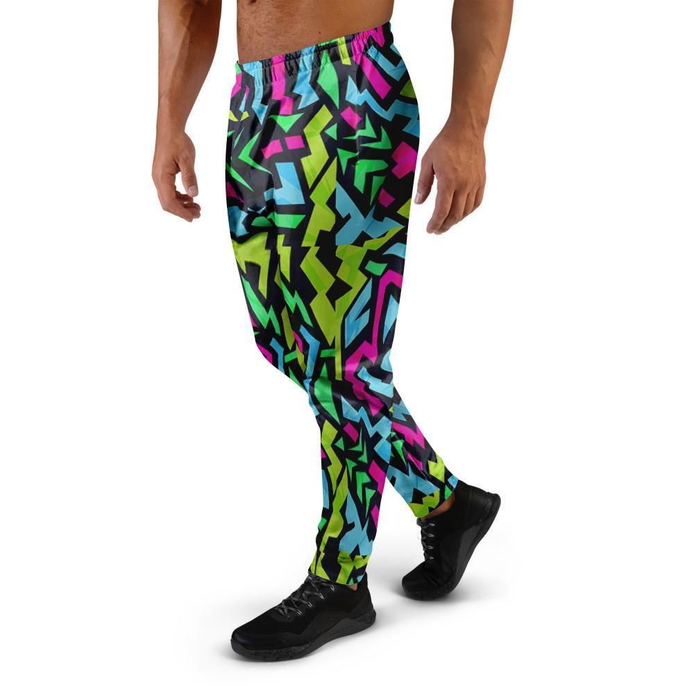 Abstract Graffiti Geometric Men's Joggers-grizzshop