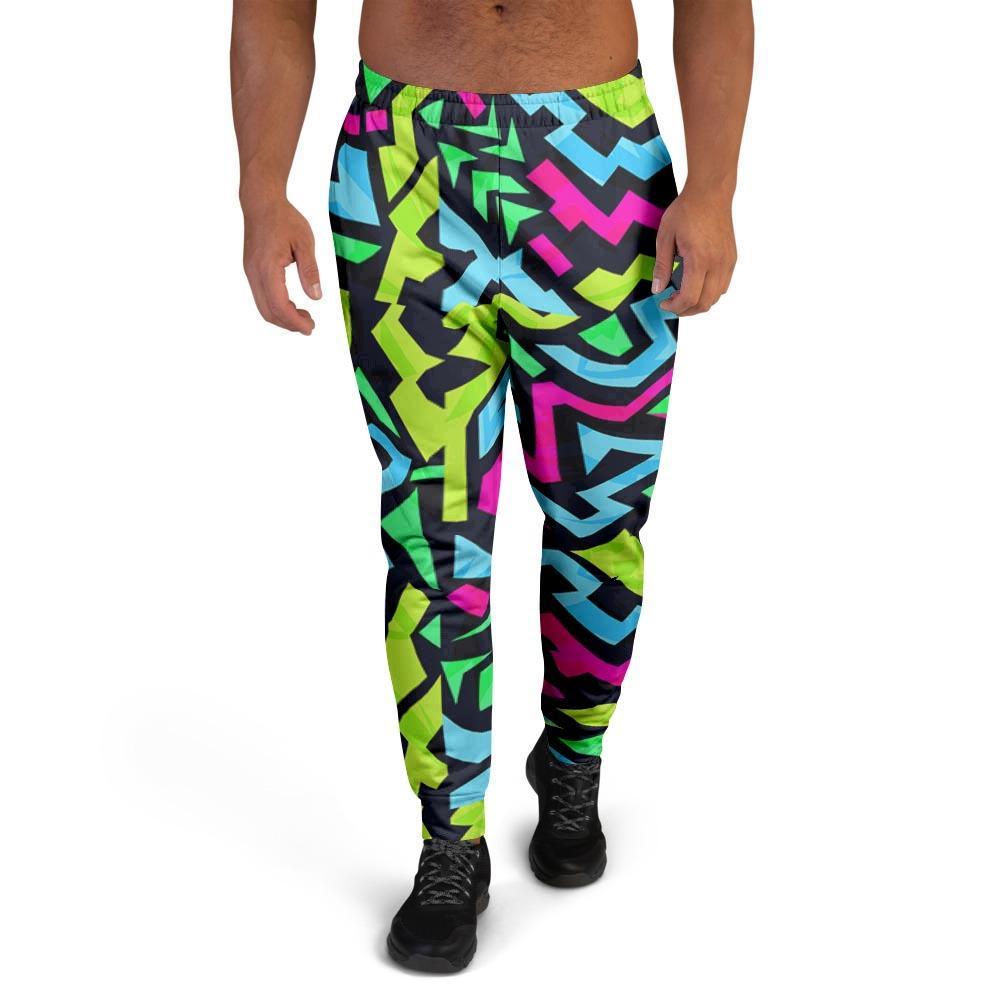 Abstract Graffiti Geometric Men's Joggers-grizzshop