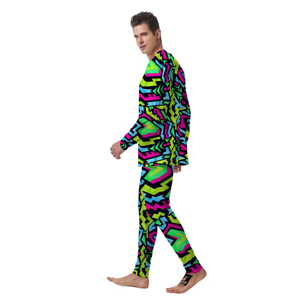 Abstract Graffiti Geometric Men's Pajamas-grizzshop