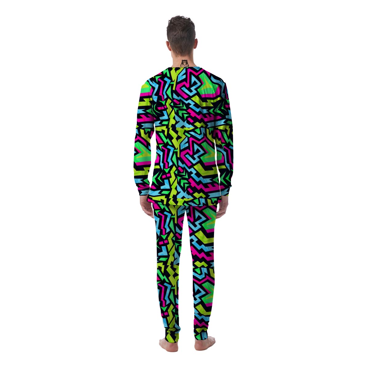 Abstract Graffiti Geometric Men's Pajamas-grizzshop