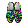 Abstract Graffiti Geometric Men's Slip On Sneakers-grizzshop