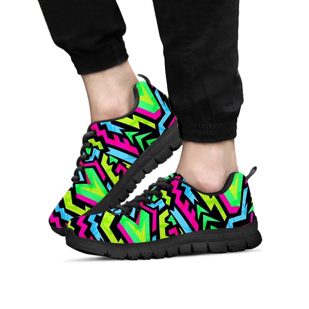 Abstract Graffiti Geometric Men's Sneakers-grizzshop