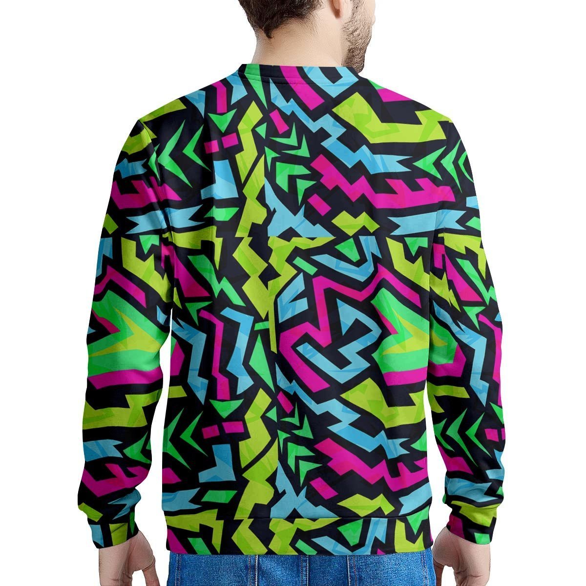 Abstract Graffiti Geometric Men's Sweatshirt-grizzshop