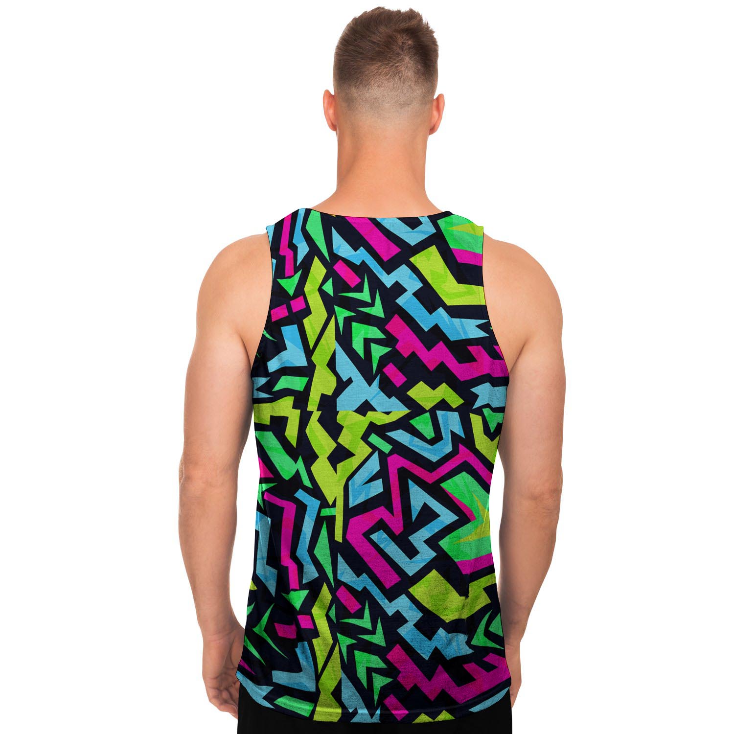 Abstract Graffiti Geometric Men's Tank Tops-grizzshop