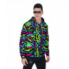 Abstract Graffiti Geometric Men's Zip Up Hoodie-grizzshop