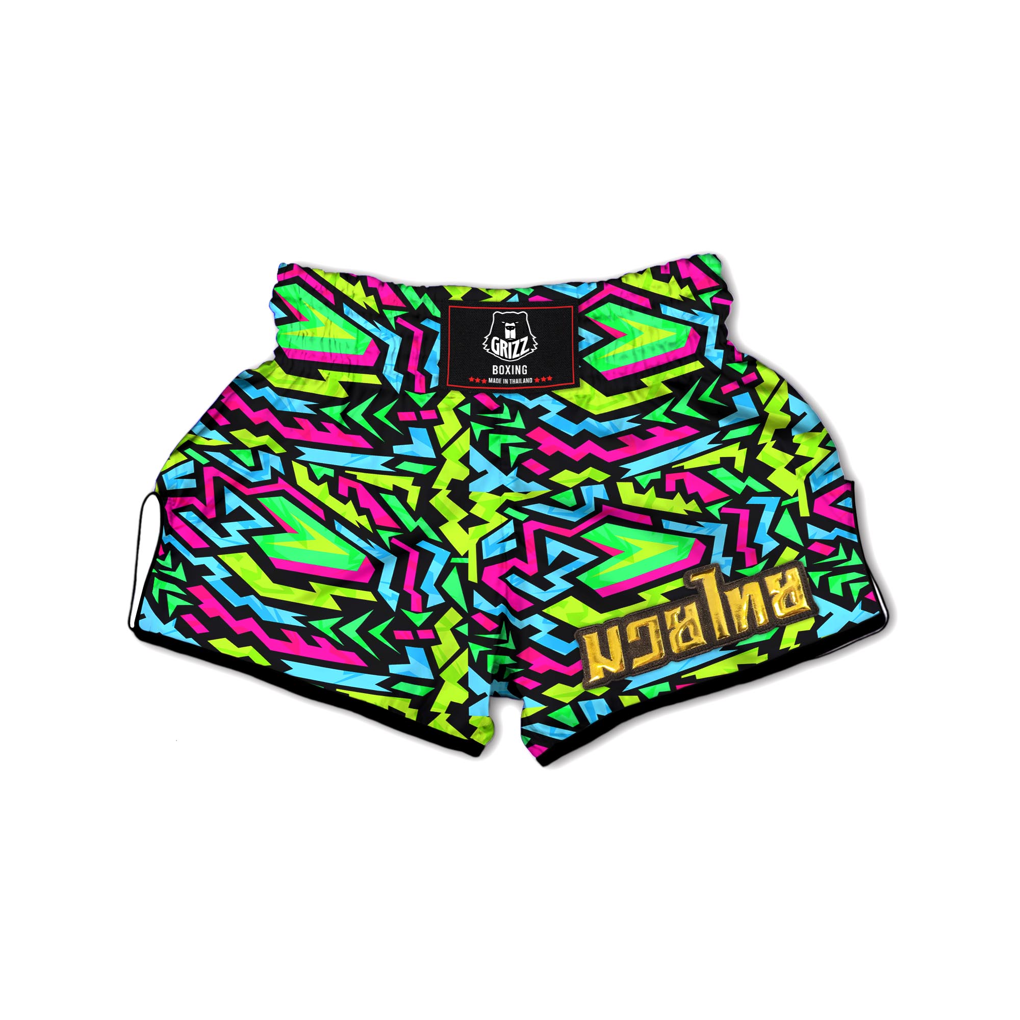 Abstract Graffiti Geometric Muay Thai Boxing Shorts-grizzshop