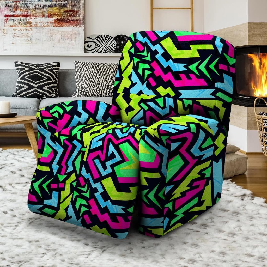 Abstract Graffiti Geometric Recliner Cover-grizzshop