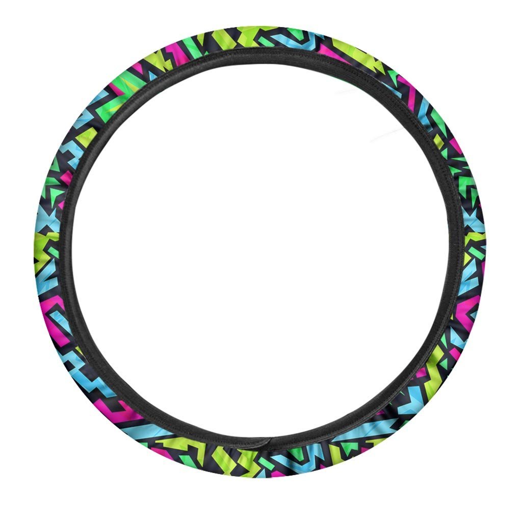 Abstract Graffiti Geometric Steering Wheel Cover-grizzshop