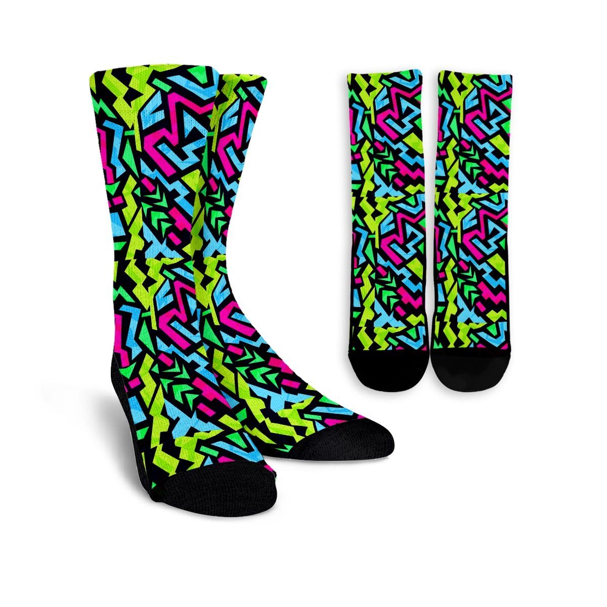 Abstract Graffiti Geometric Unisex Socks-grizzshop