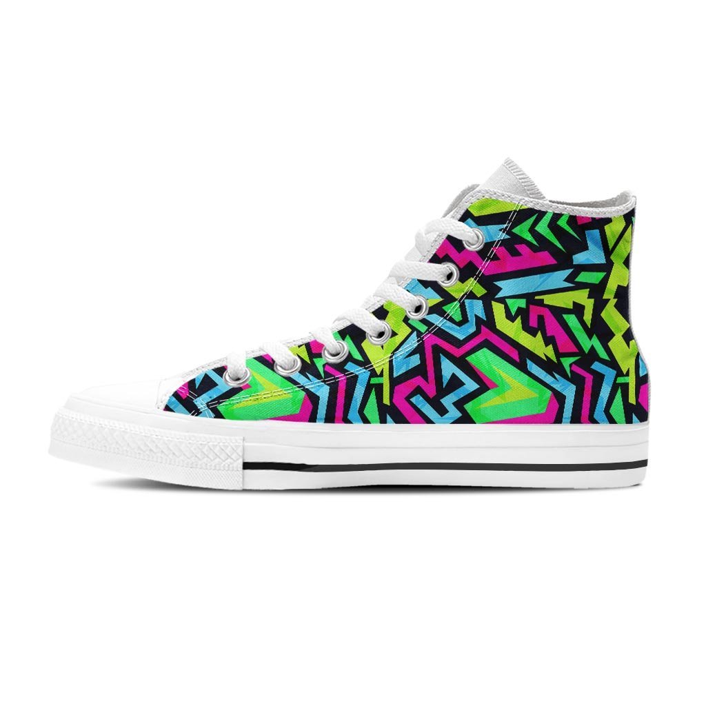 Abstract Graffiti Geometric Women's High Top Shoes-grizzshop