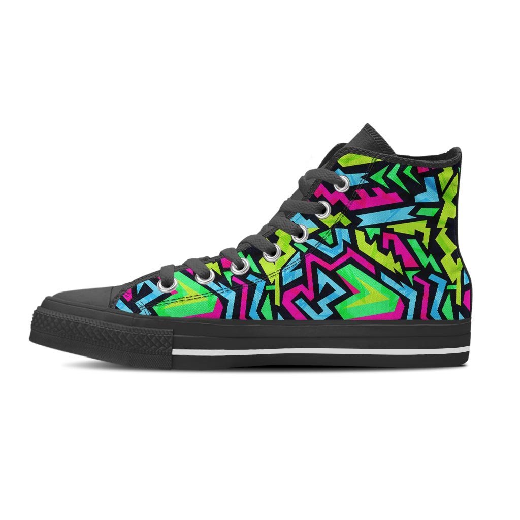 Abstract Graffiti Geometric Women's High Top Shoes-grizzshop