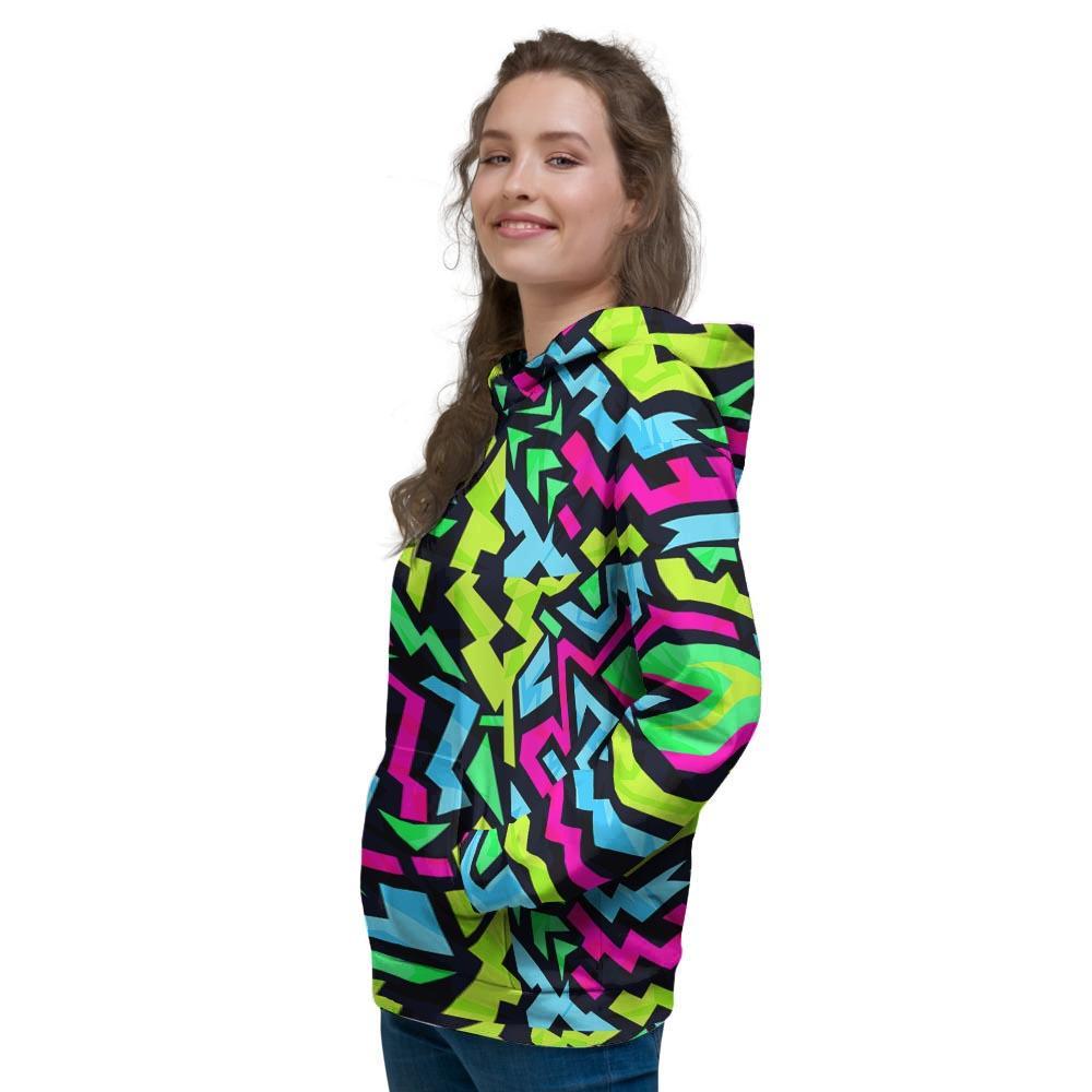 Abstract Graffiti Geometric Women's Hoodie-grizzshop