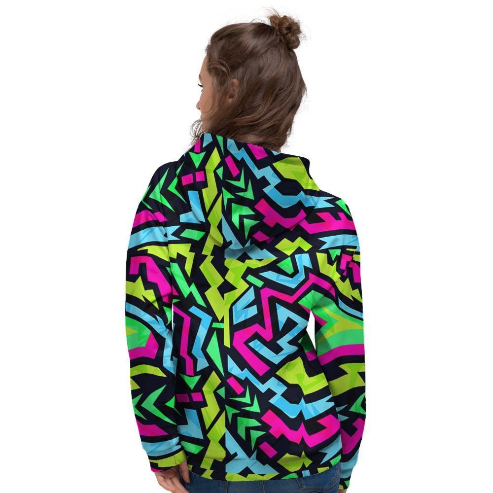 Abstract Graffiti Geometric Women's Hoodie-grizzshop