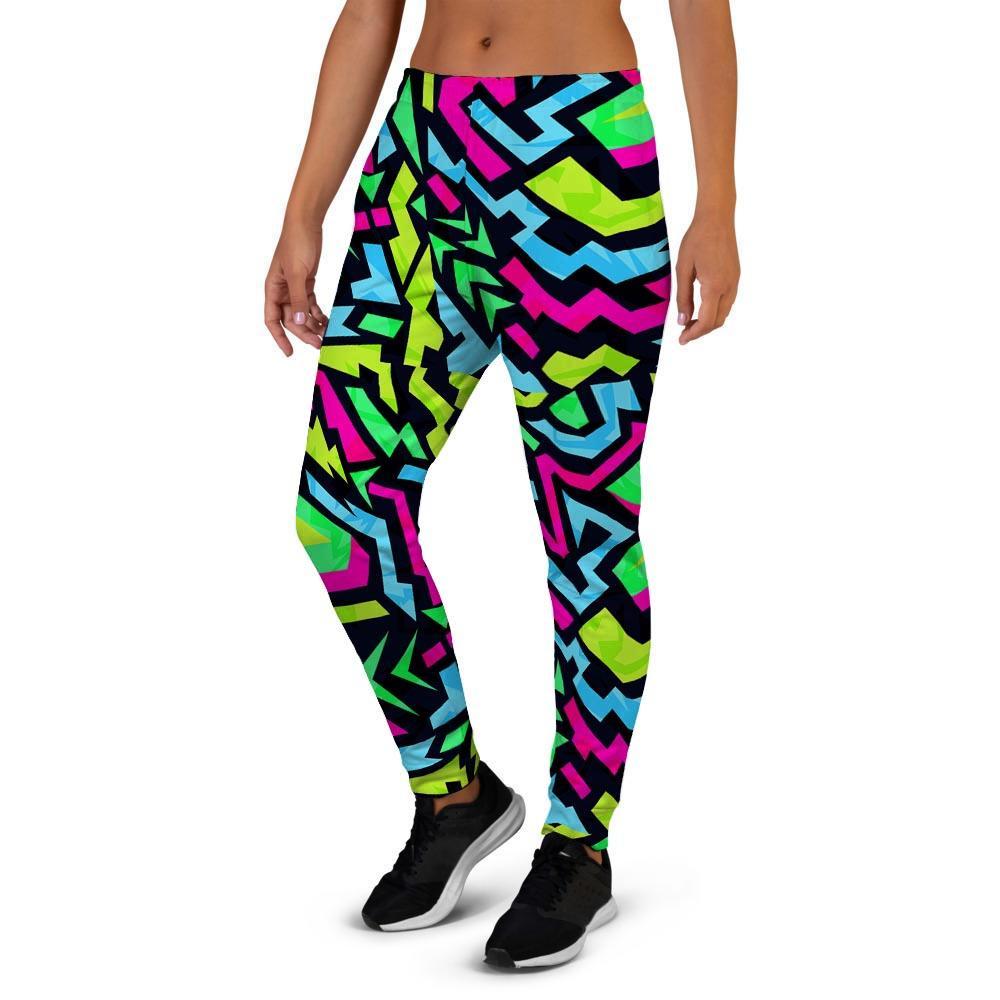 Abstract Graffiti Geometric Women's Joggers-grizzshop