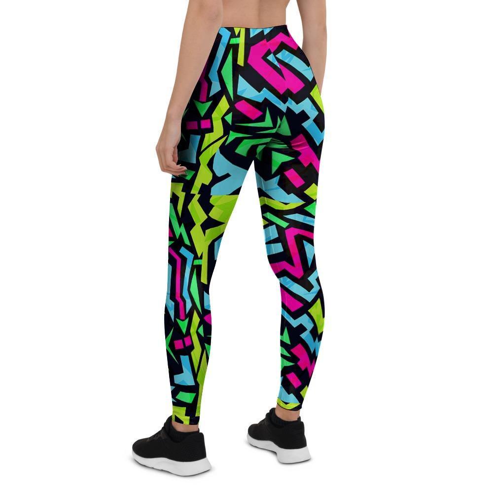 Abstract Graffiti Geometric Women's Leggings-grizzshop