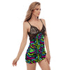 Abstract Graffiti Geometric Women's Sexy Night Dress-grizzshop