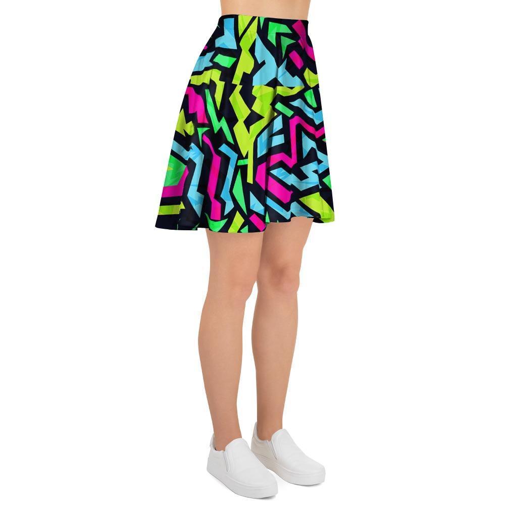 Abstract Graffiti Geometric Women's Skirt-grizzshop