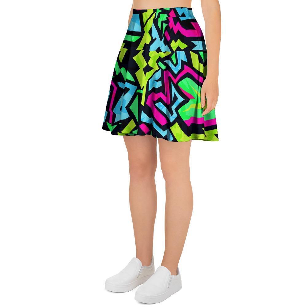 Abstract Graffiti Geometric Women's Skirt-grizzshop