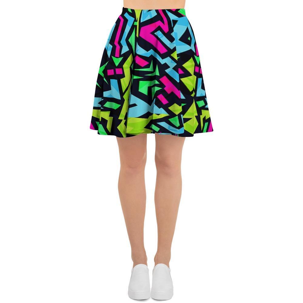 Abstract Graffiti Geometric Women's Skirt-grizzshop