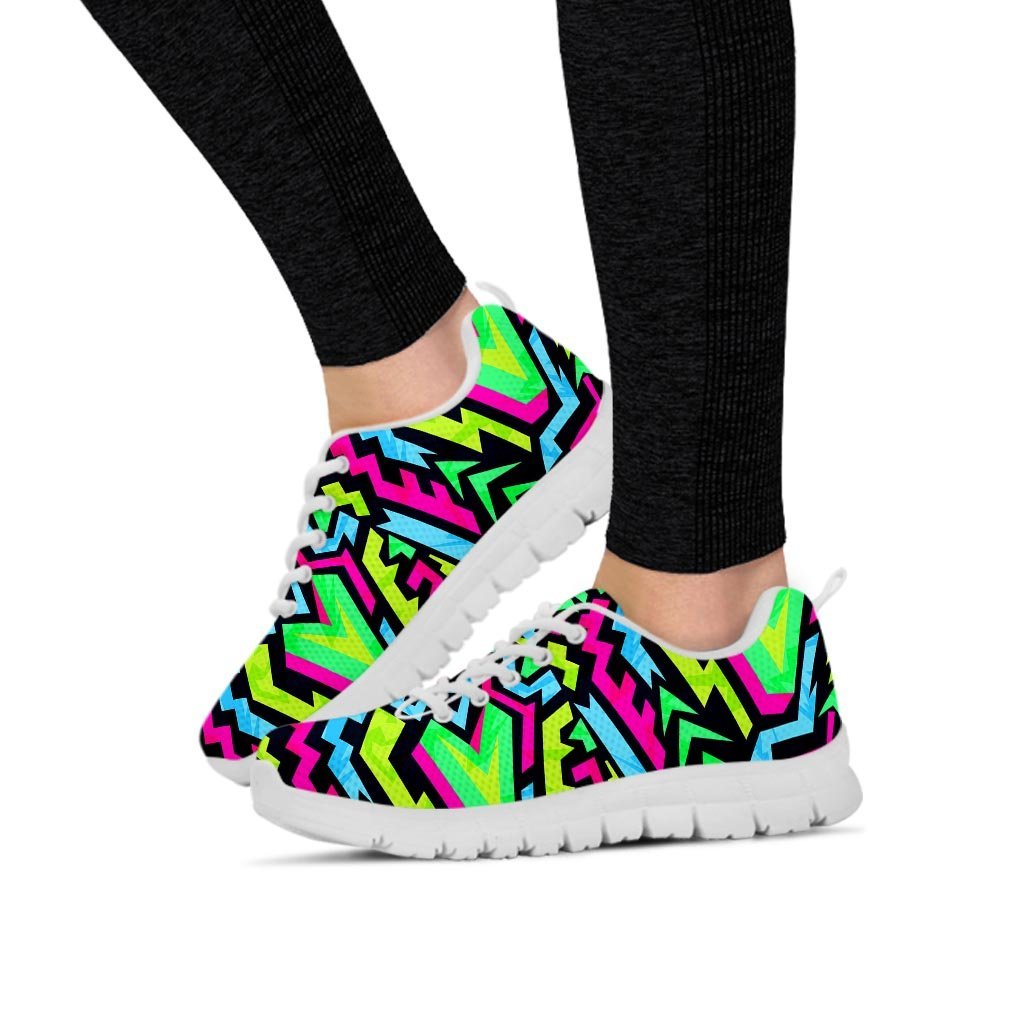 Abstract Graffiti Geometric Women's Sneakers-grizzshop