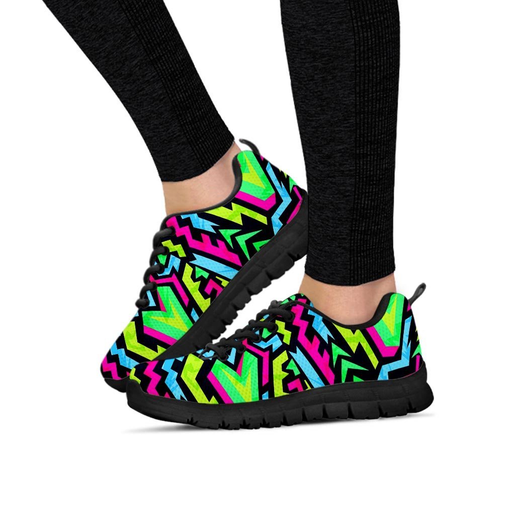 Abstract Graffiti Geometric Women's Sneakers-grizzshop