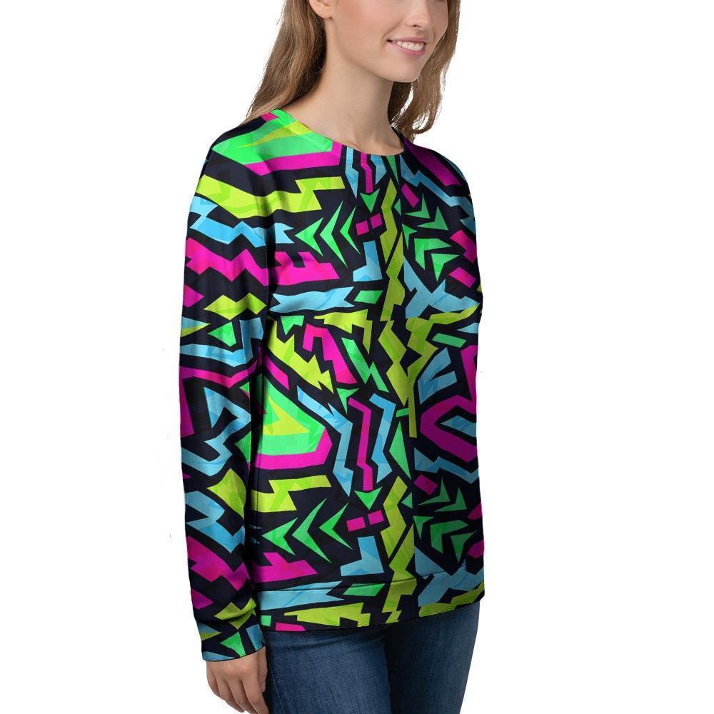 Abstract Graffiti Geometric Women's Sweatshirt-grizzshop