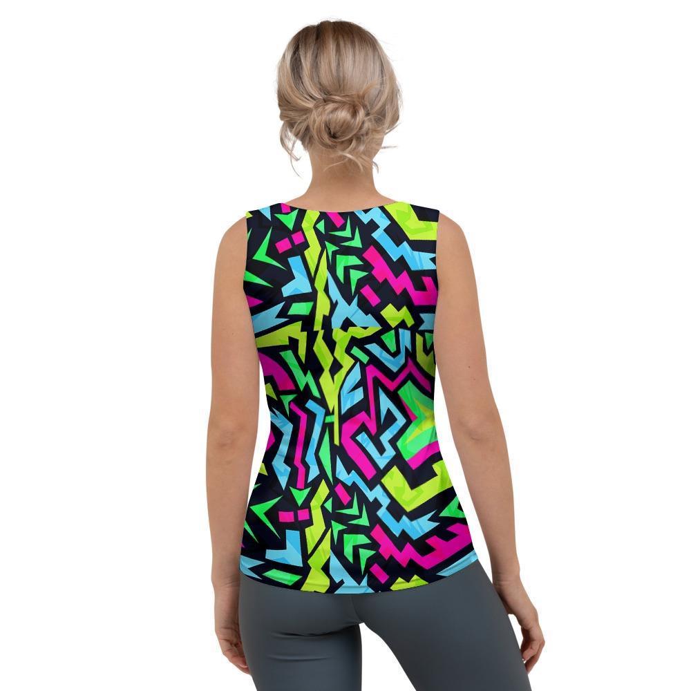 Abstract Graffiti Geometric Women's Tank Top-grizzshop