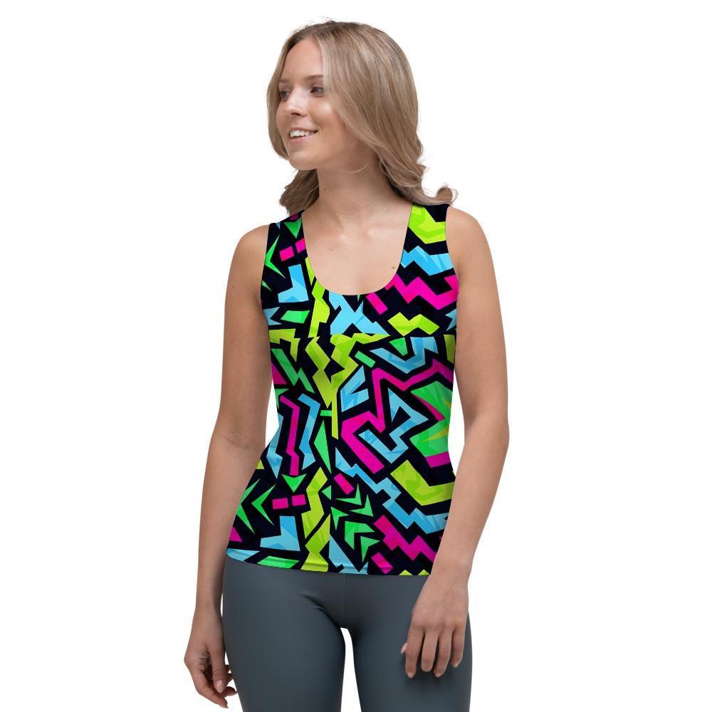 Abstract Graffiti Geometric Women's Tank Top-grizzshop