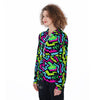 Abstract Graffiti Geometric Women's Zip Up Hoodie-grizzshop